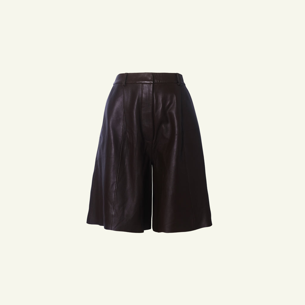 Marina Leather Shorts - Bitter Chocolate