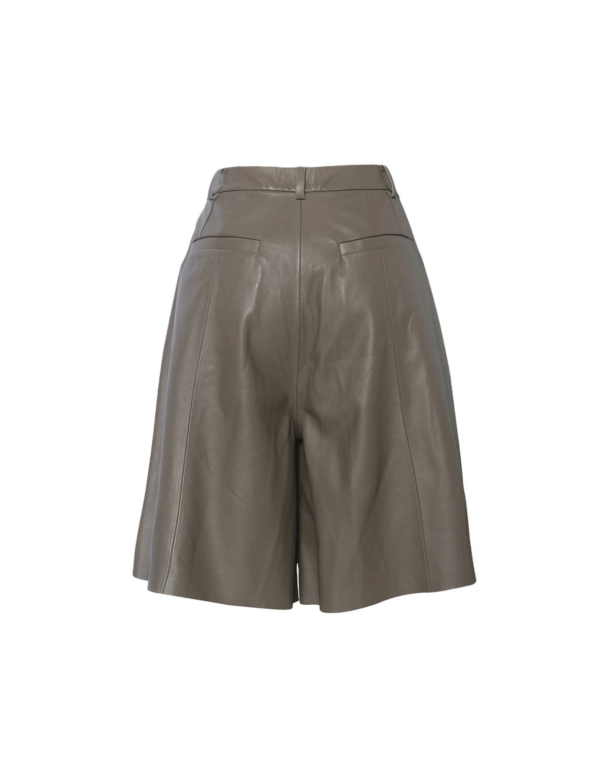 Marina Leather Shorts - Taupe