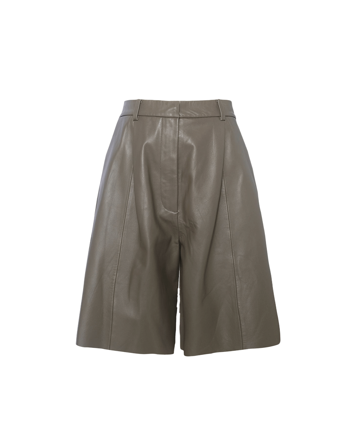 Marina Leather Shorts - Taupe