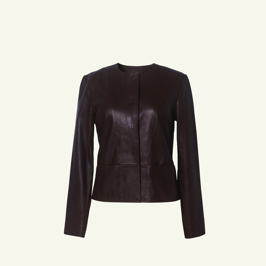 Marina Leather Jacket - Bitter Chocolate
