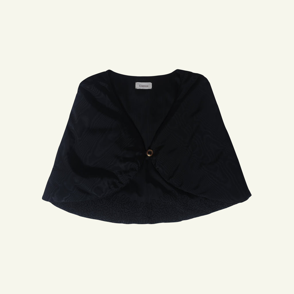 Padded Cape - Black Moire
