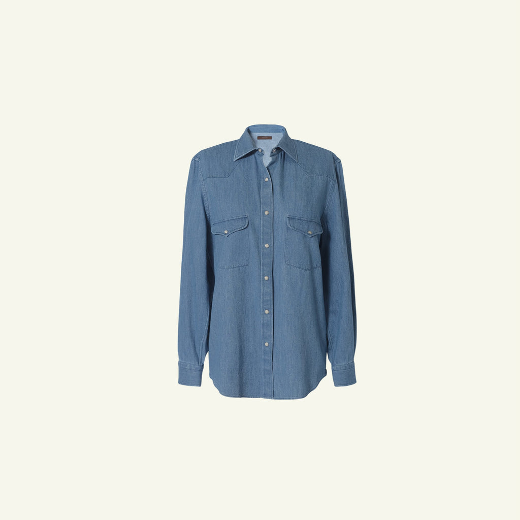 Femme Western Shirt - Light Denim