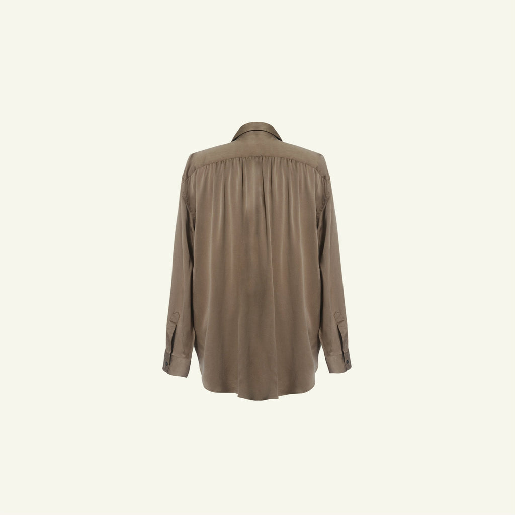 Camilla Shirt - Taupe Silk