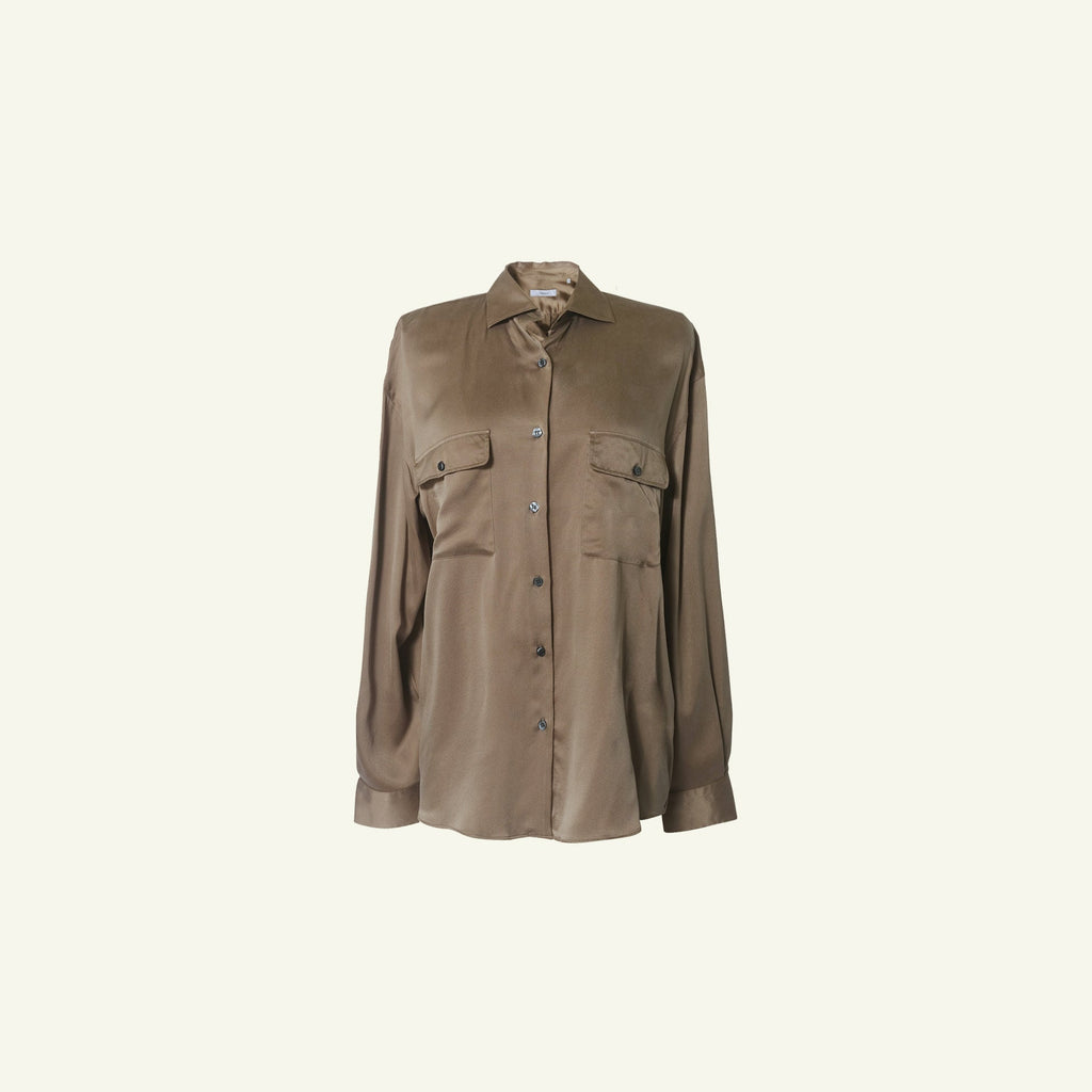Camilla Shirt - Taupe Silk