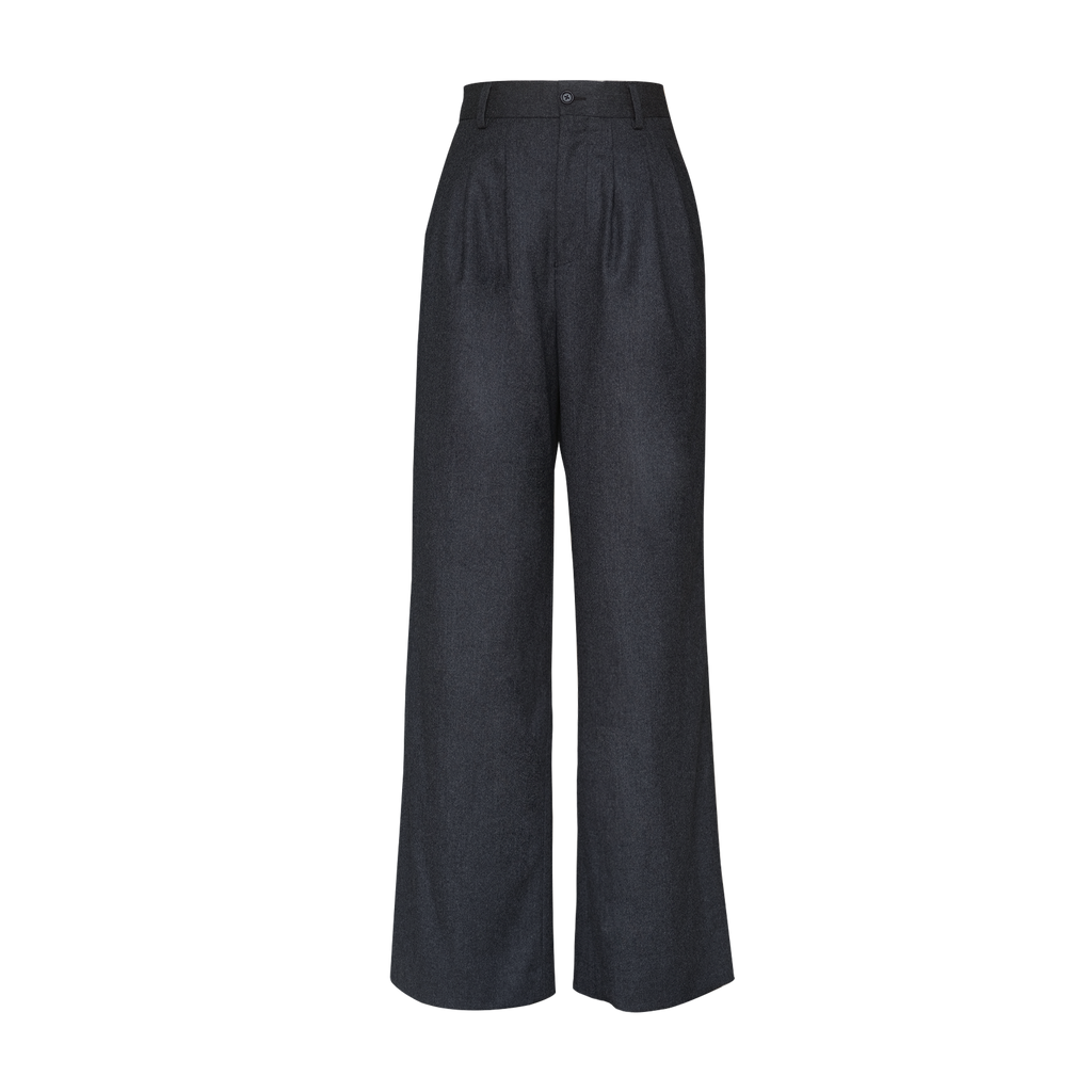 Ava Pleated Trouser - Dark Grey