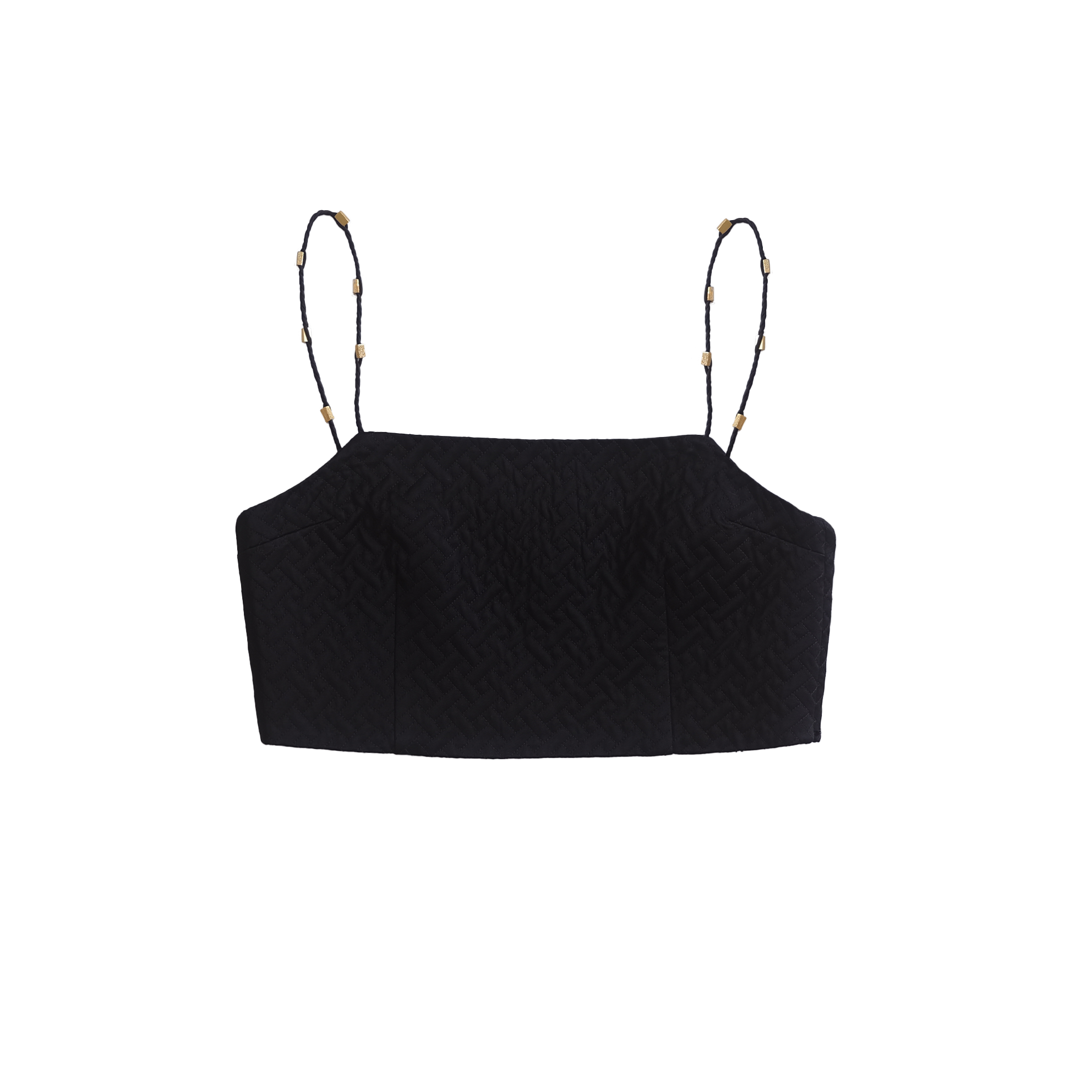 Sabine Quilted Crop Top - Black