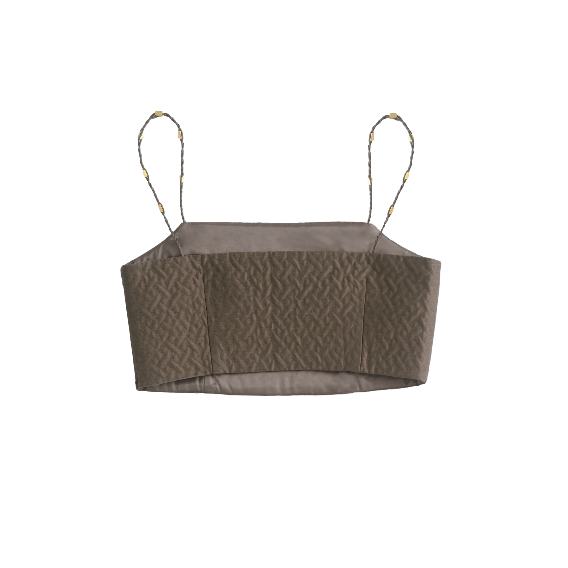 Sabine Quilted Crop Top - Moss