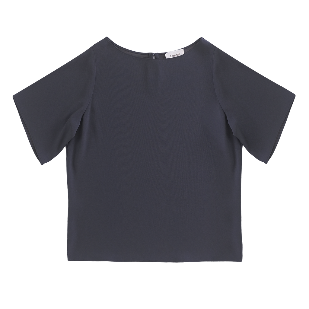 Boat Neck Top - Oily Blue