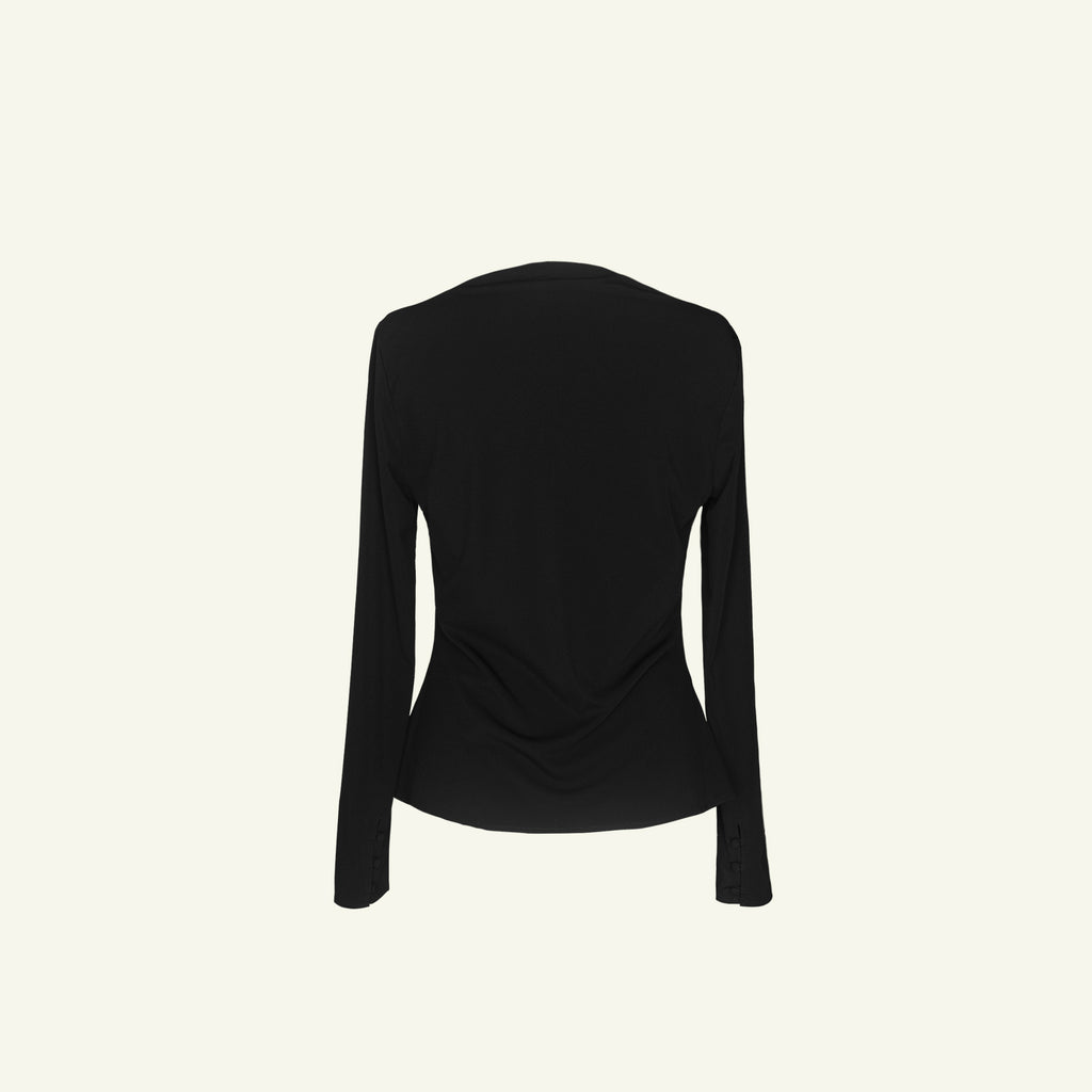 Peta Cowl Neck Top - Black