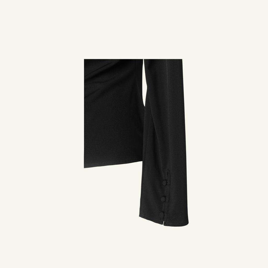 Peta Cowl Neck Top - Black