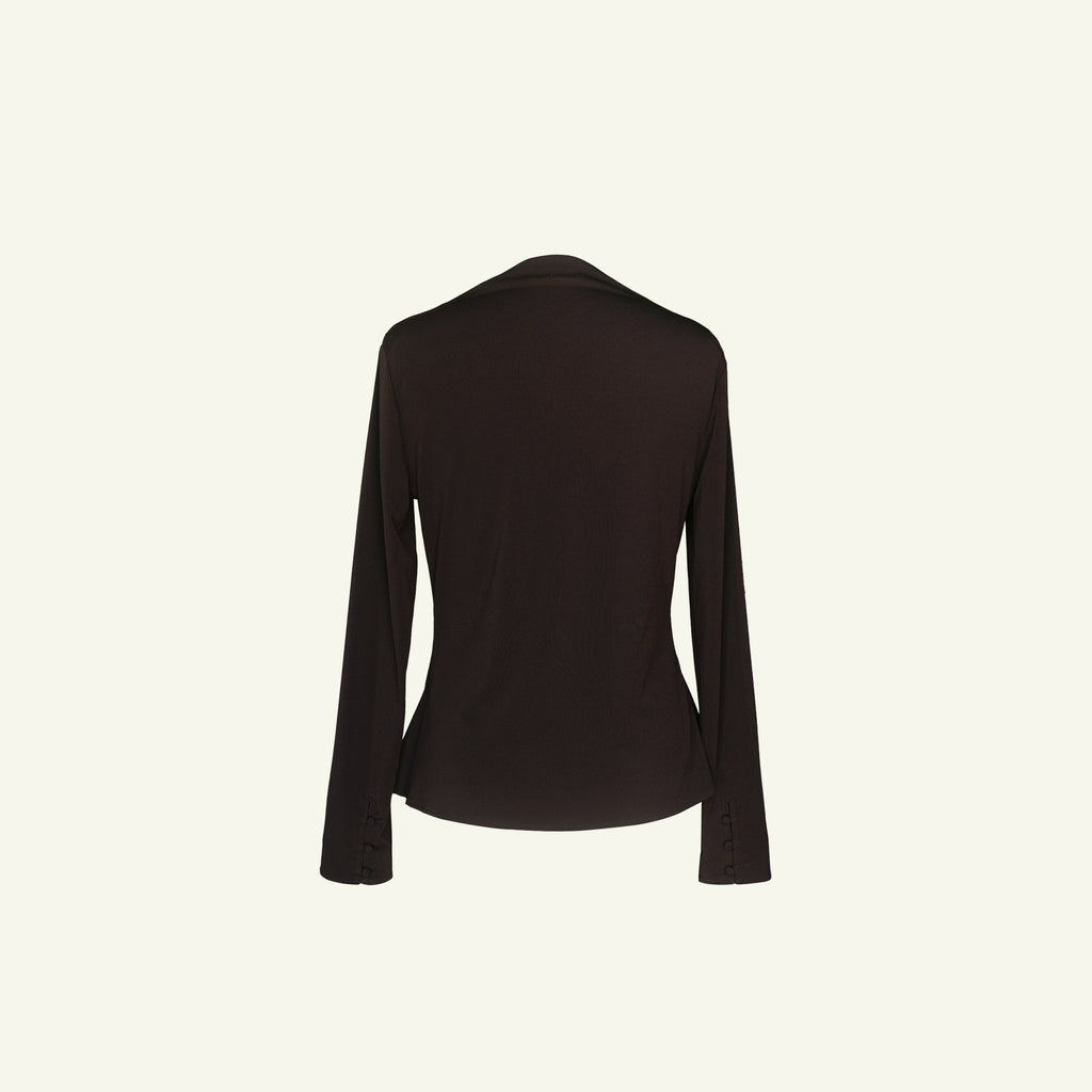 Peta Cowl Neck Top - Coffee
