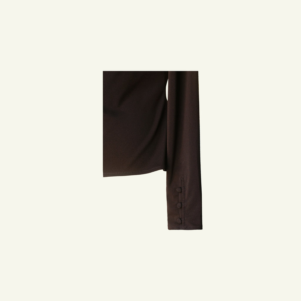 Peta Cowl Neck Top - Coffee