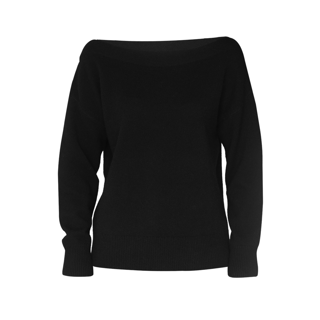 Amélie Boat Neck Sweater - Black