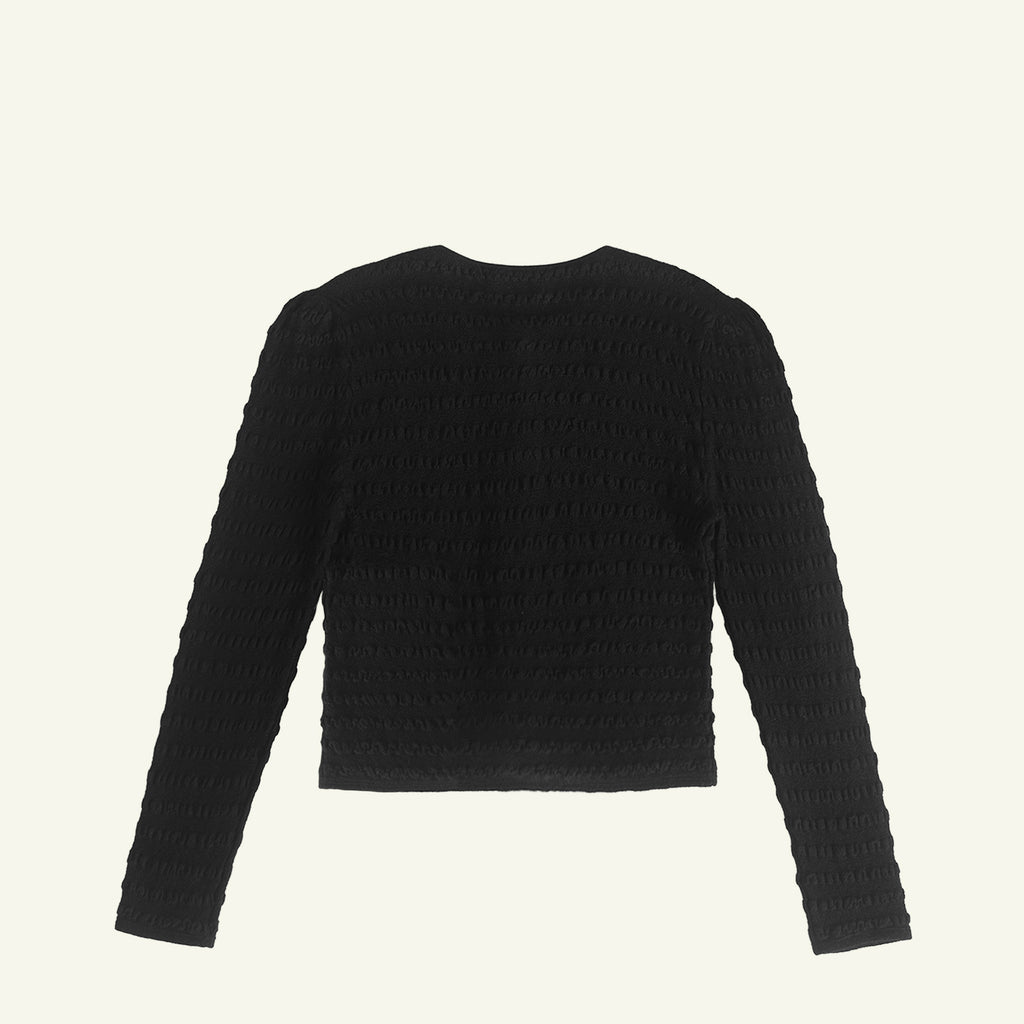 Annie Seersucker Cardigan - Black