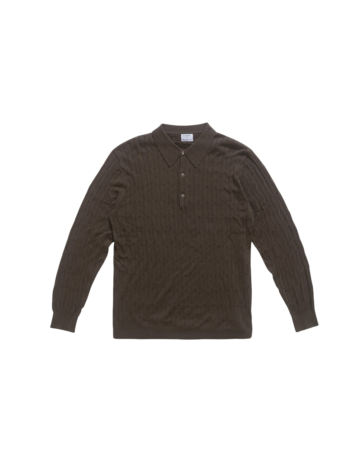 Merino Cable Knit Polo - Moss