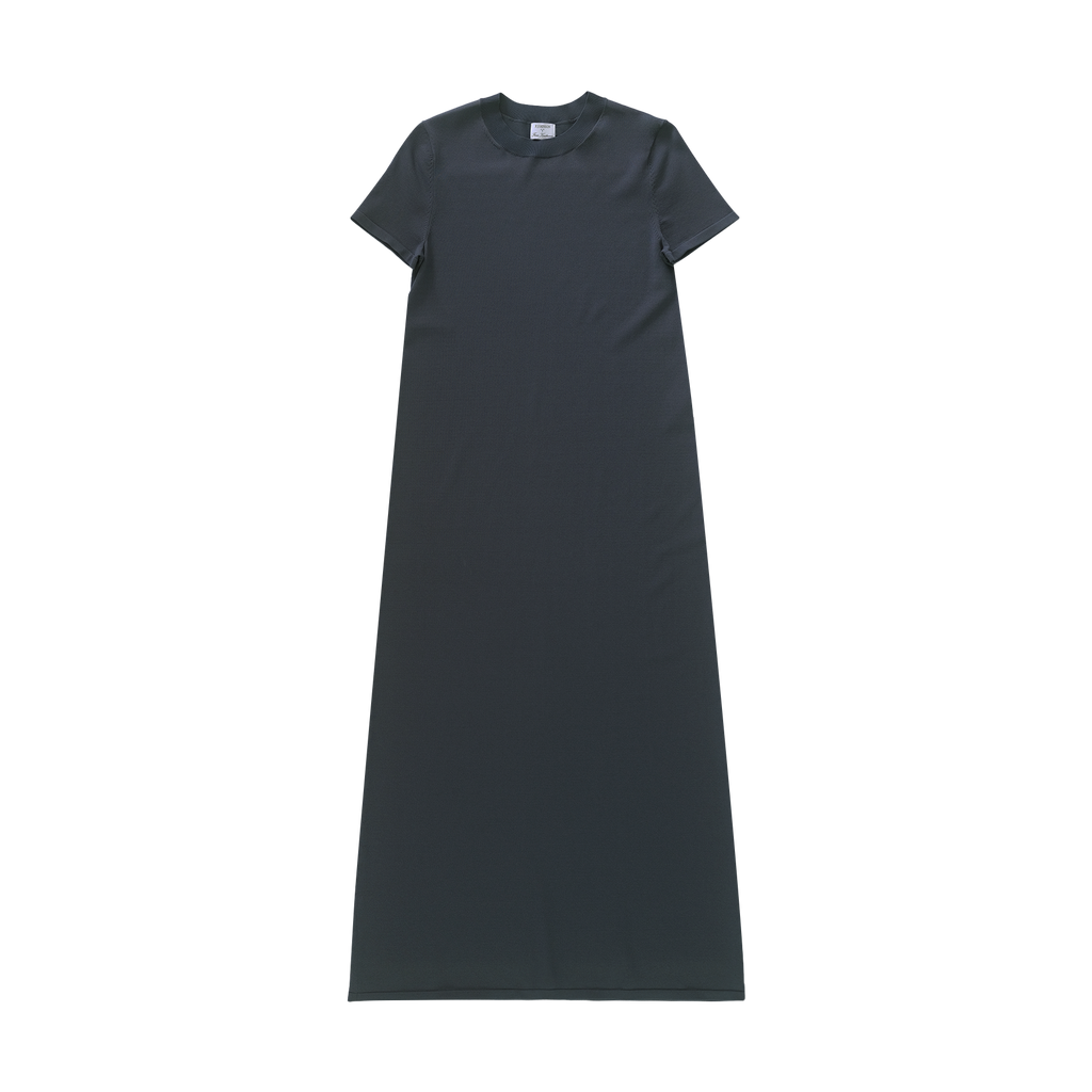 Crepe Knit Tee Dress - Oily Blue