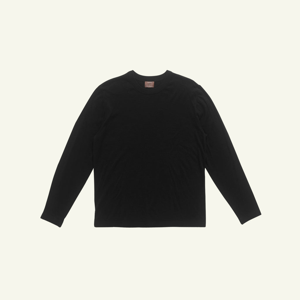 Cashmere Silk Superfine Crew Neck - Black