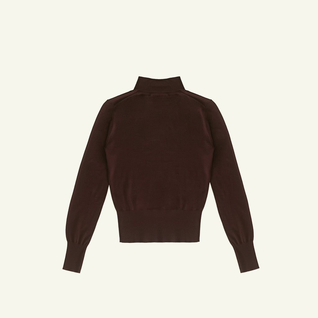 Cass Merino Roll Neck - Chocolate