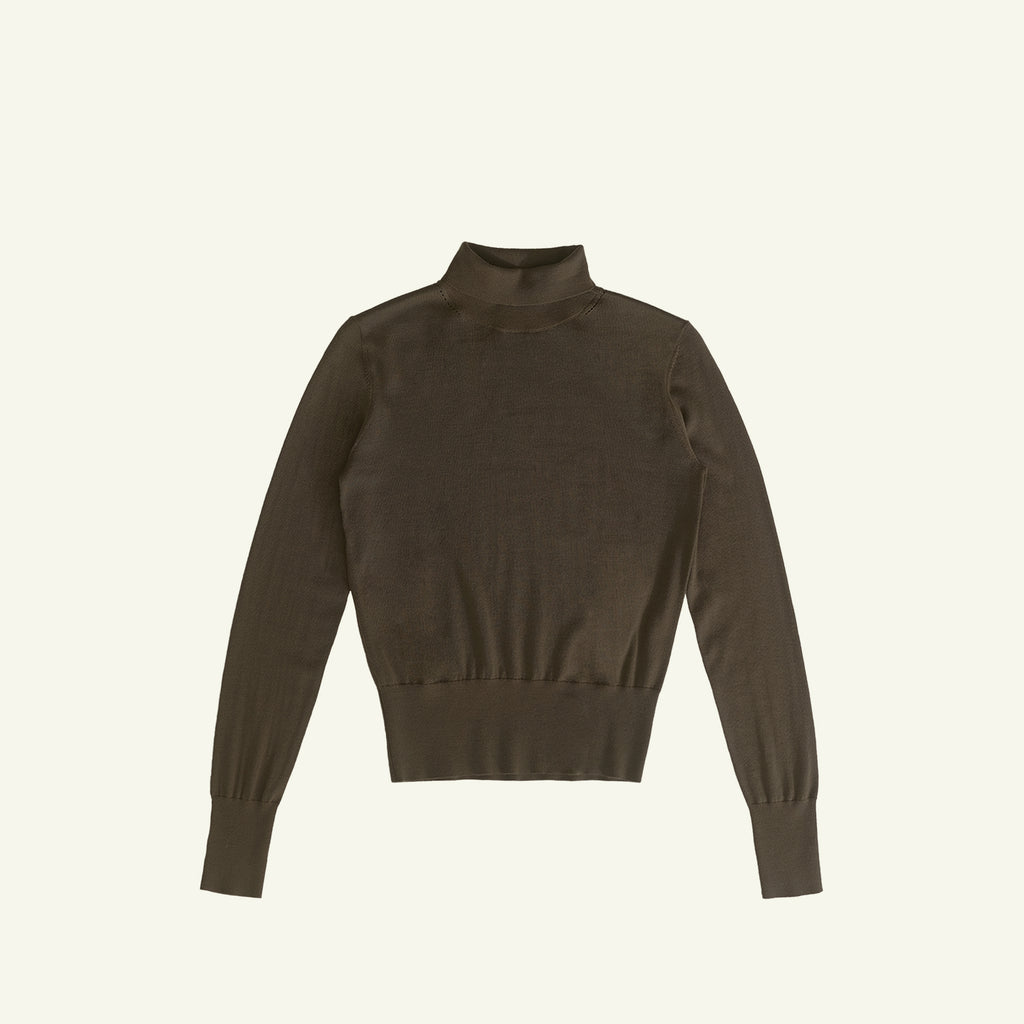 Cass Merino Roll Neck - Moss