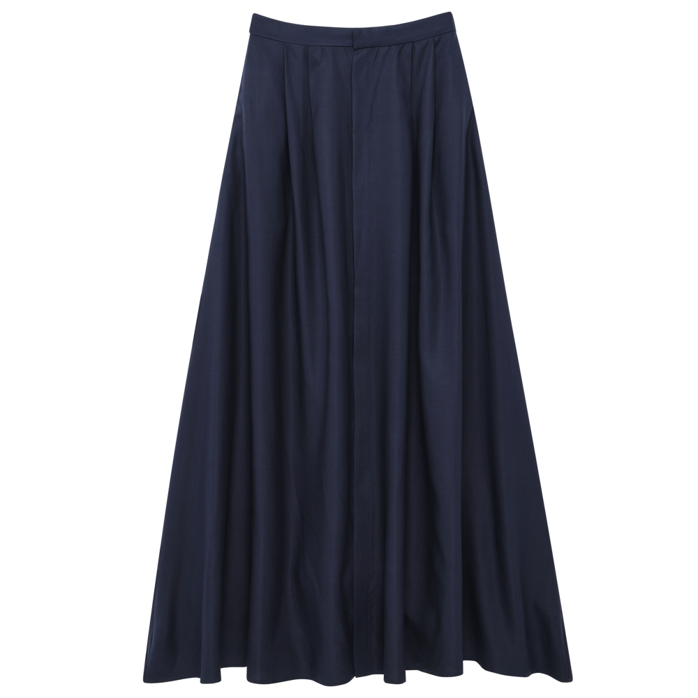 Kahlo Skirt - Navy Dupioni