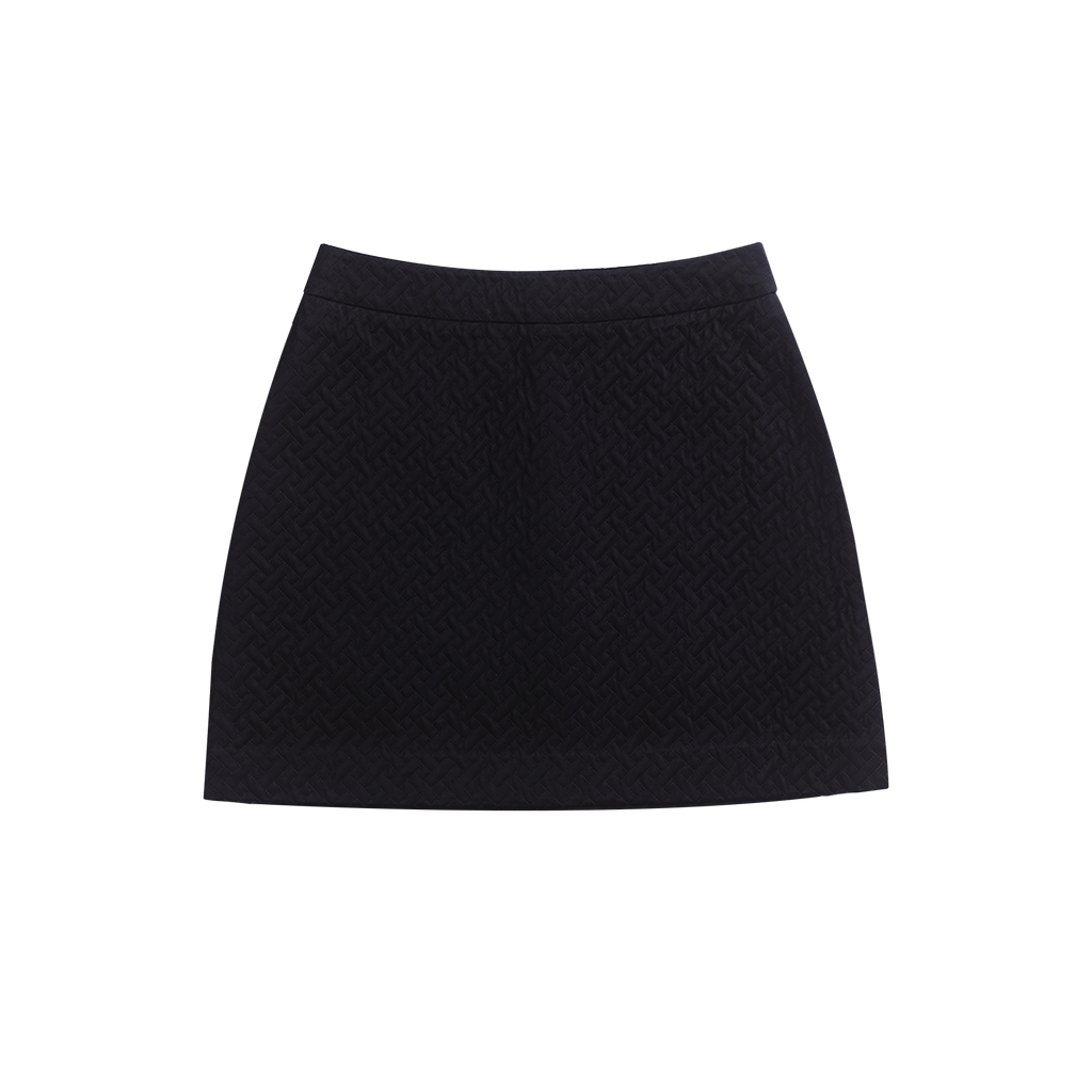 Sabine Quilted Mini Skirt - Black