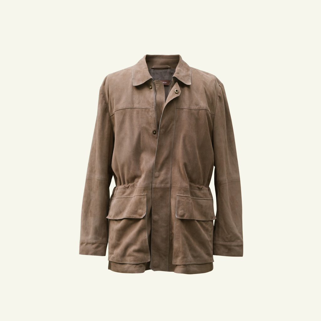 Suede Field Jacket - Taupe