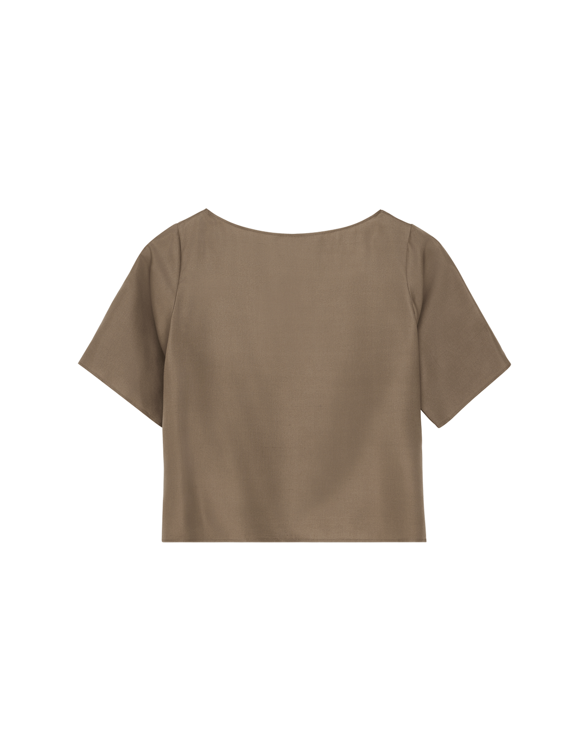 Boat Neck Top - Taupe Dupioni