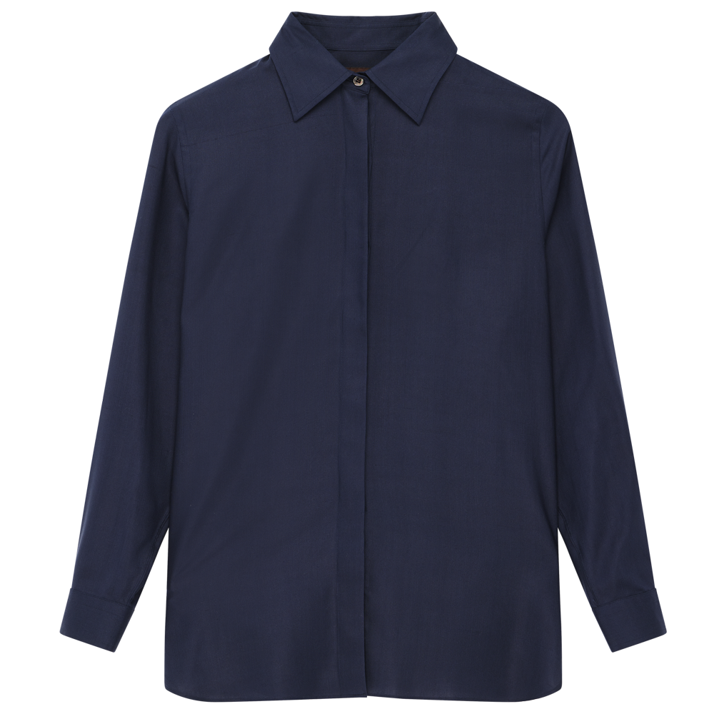 Classic Shirt - Navy Dupioni