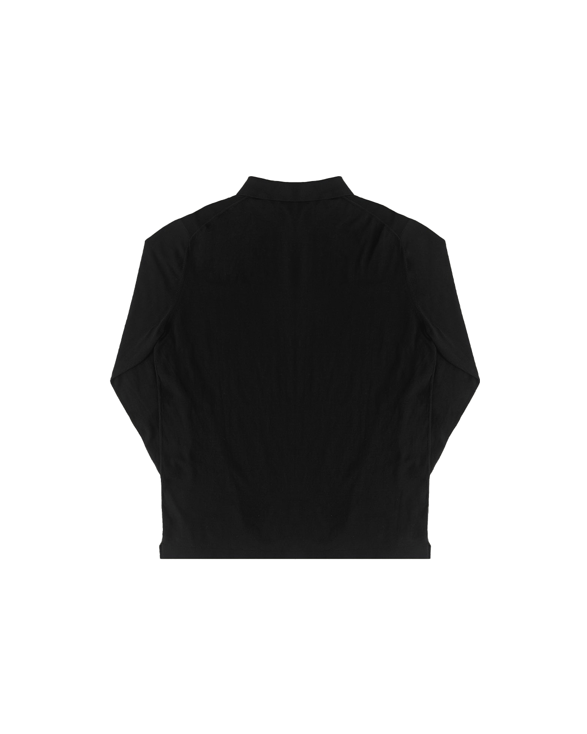 Ice Cotton Long Sleeve Polo - Black