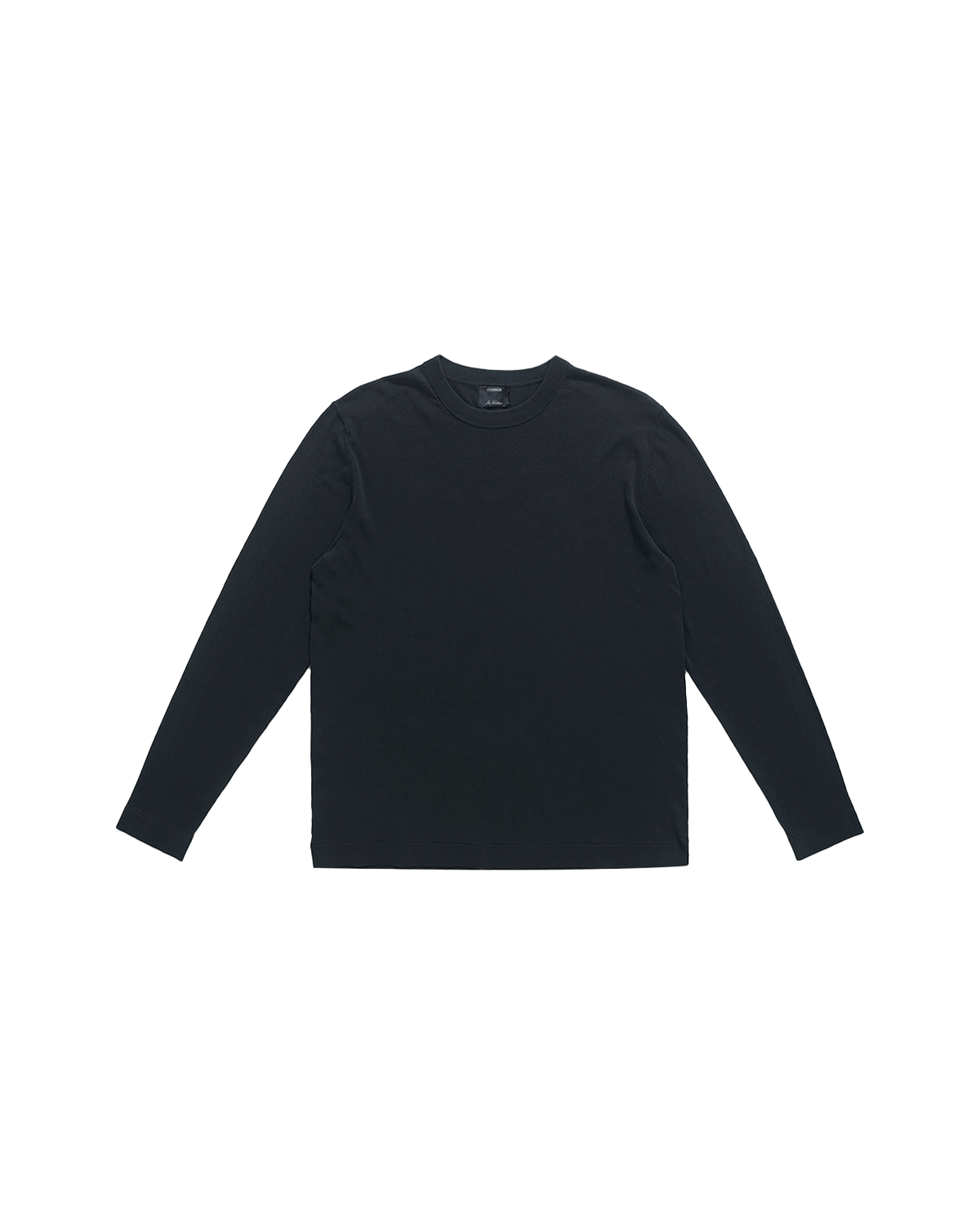 Ice Cotton Long Sleeve Top - Navy