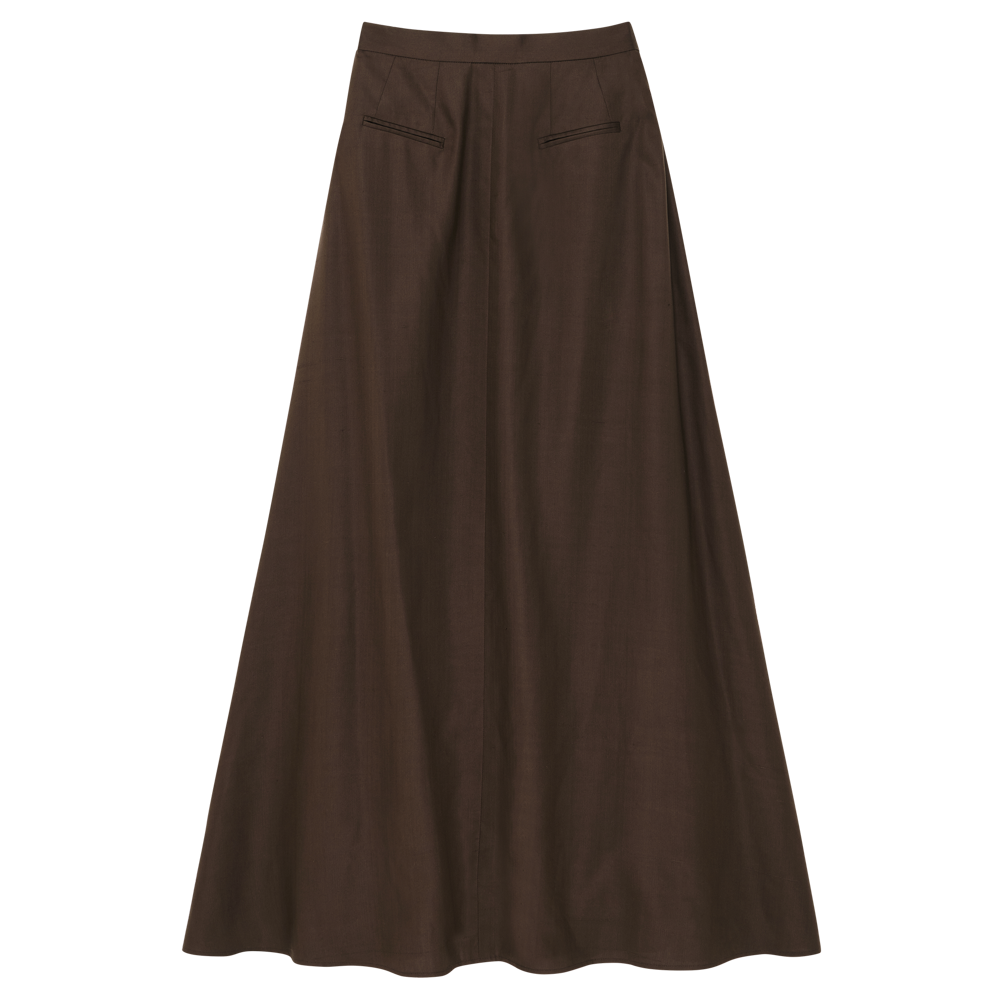 Kahlo Skirt - Chocolate Dupioni