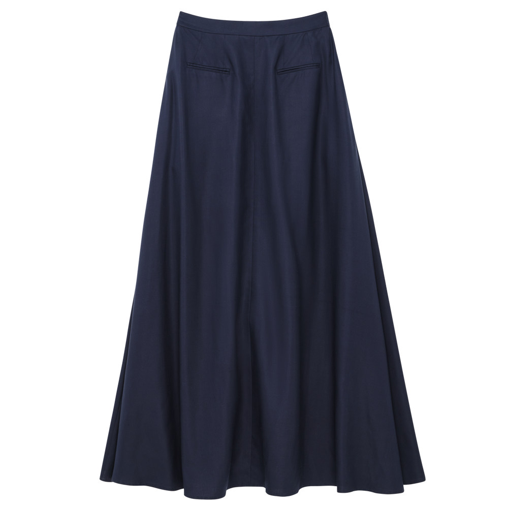 Kahlo Skirt - Navy Dupioni