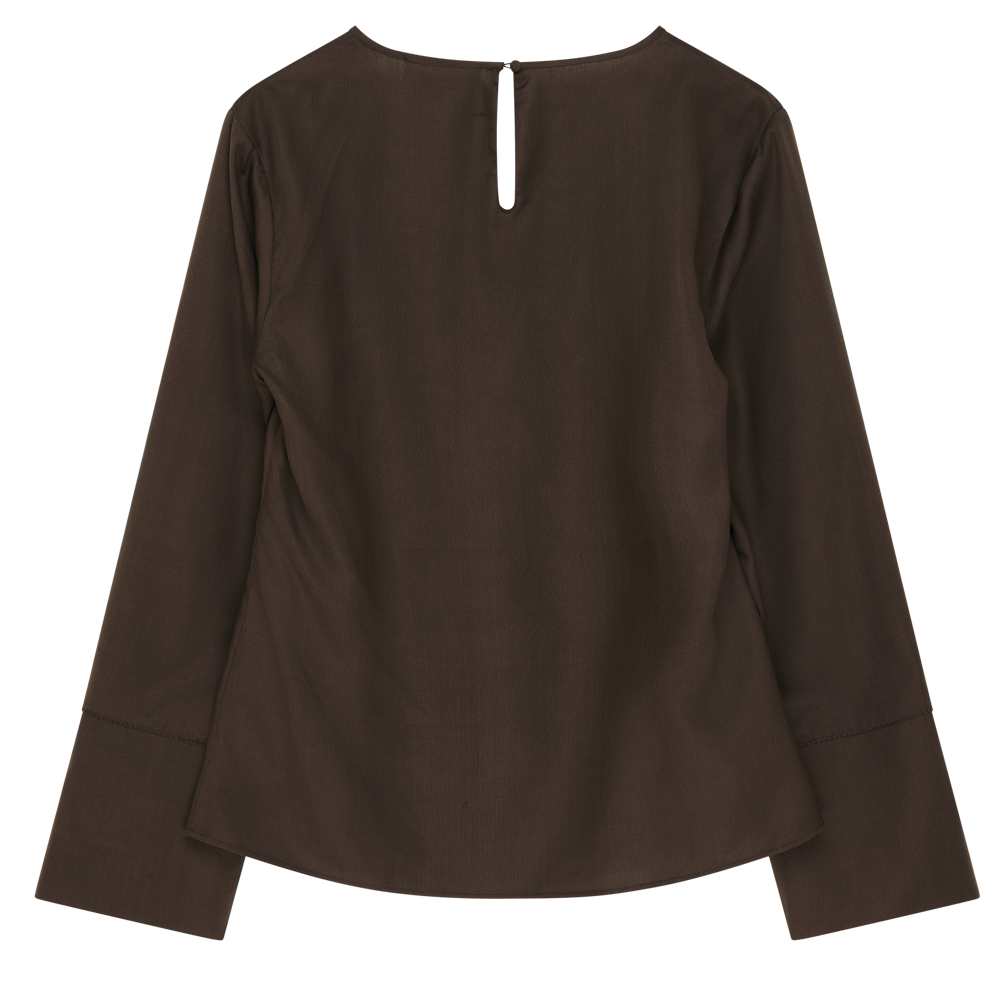 Maria Blouse - Chocolate Dupioni