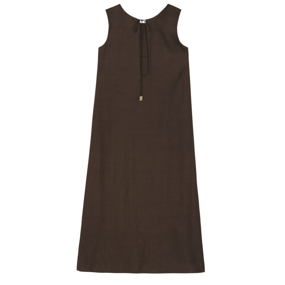 Maria Dress - Chocolate Dupioni