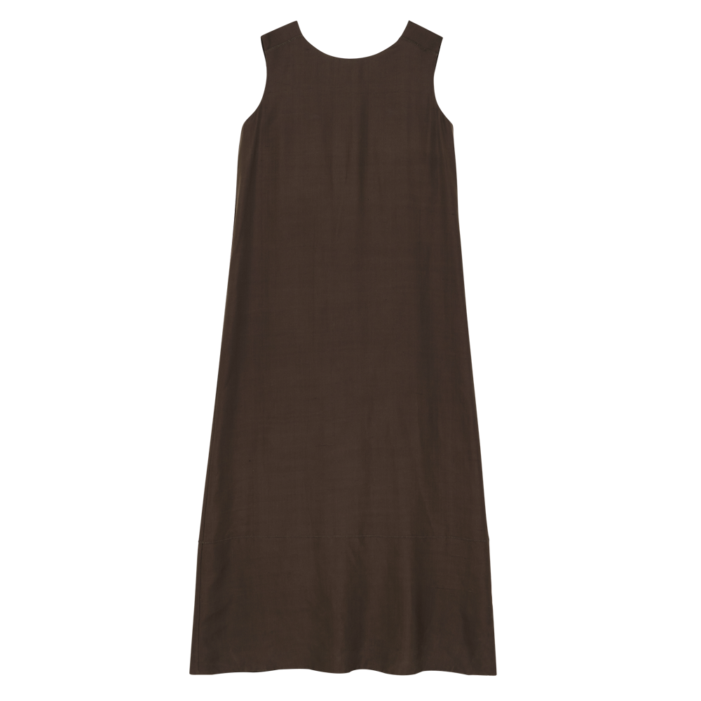 Maria Dress - Chocolate Dupioni