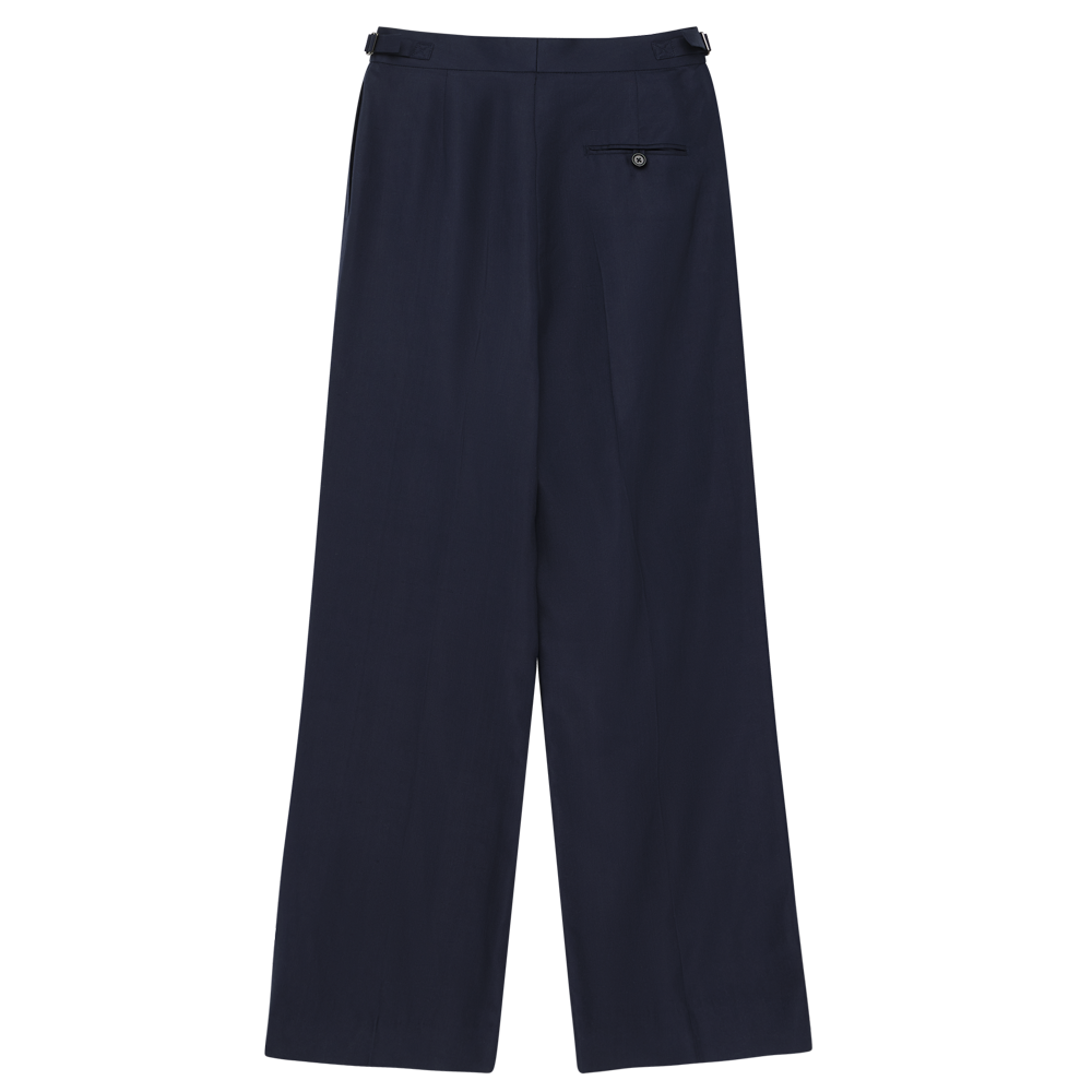 Perriand Trouser - Navy Dupioni