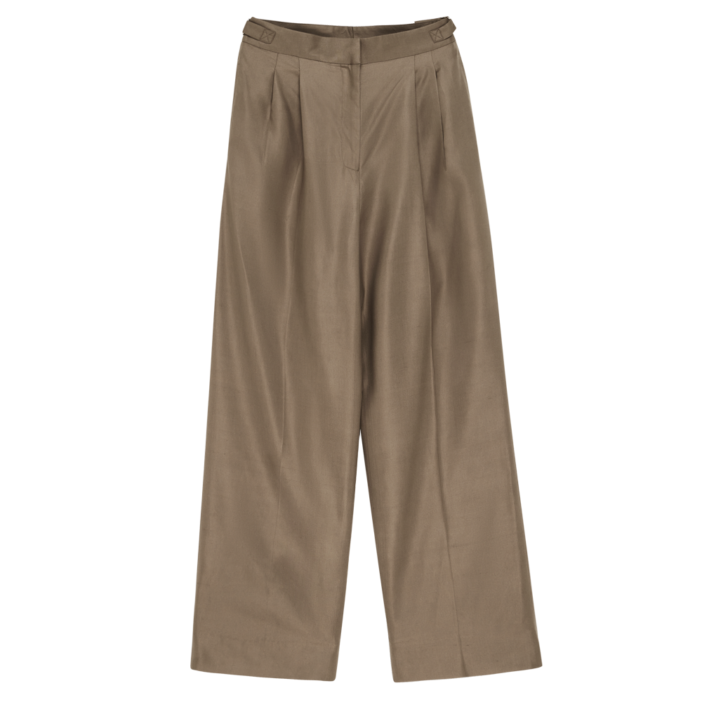 Perriand Trouser - Taupe Dupioni
