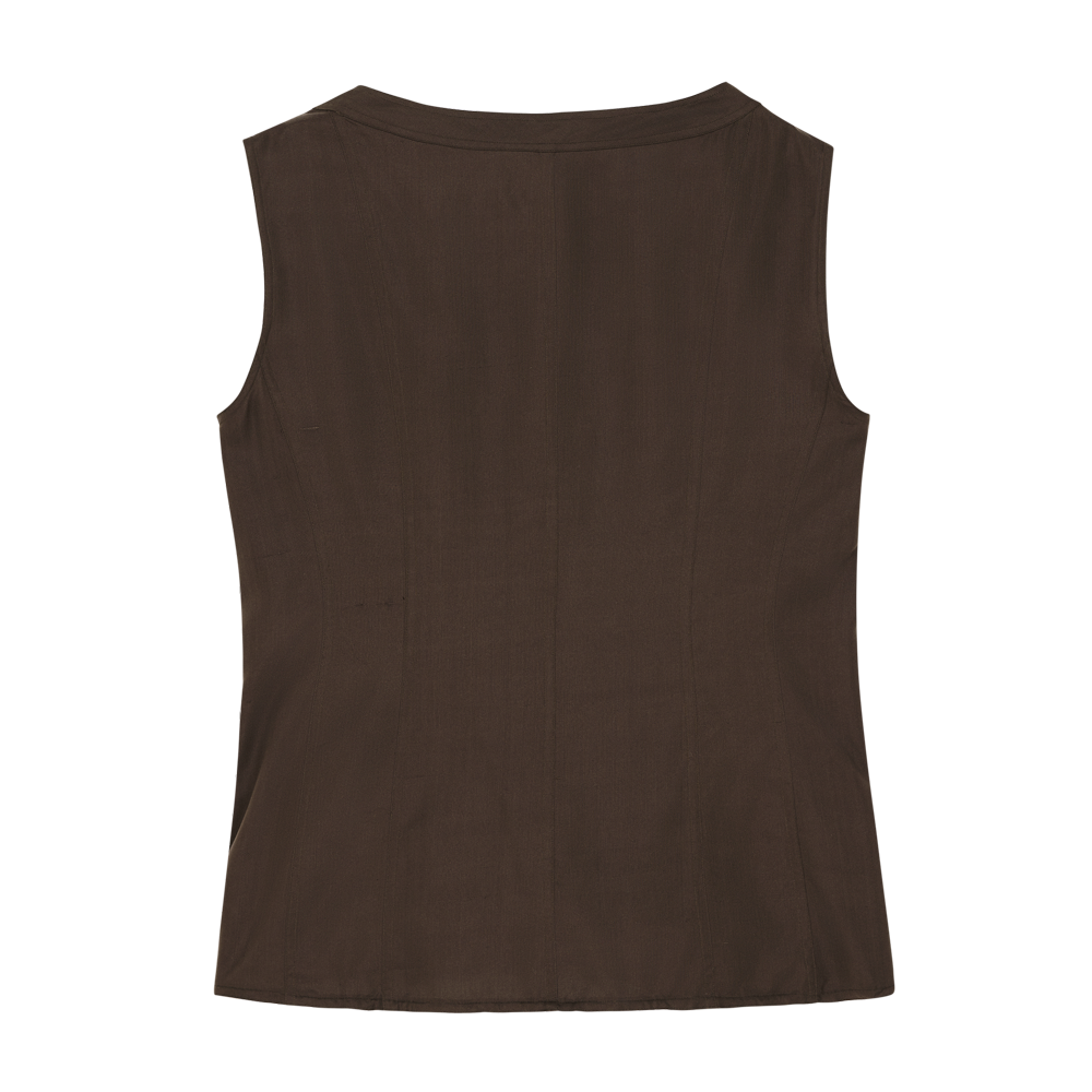 Bodice Top - Chocolate Dupioni