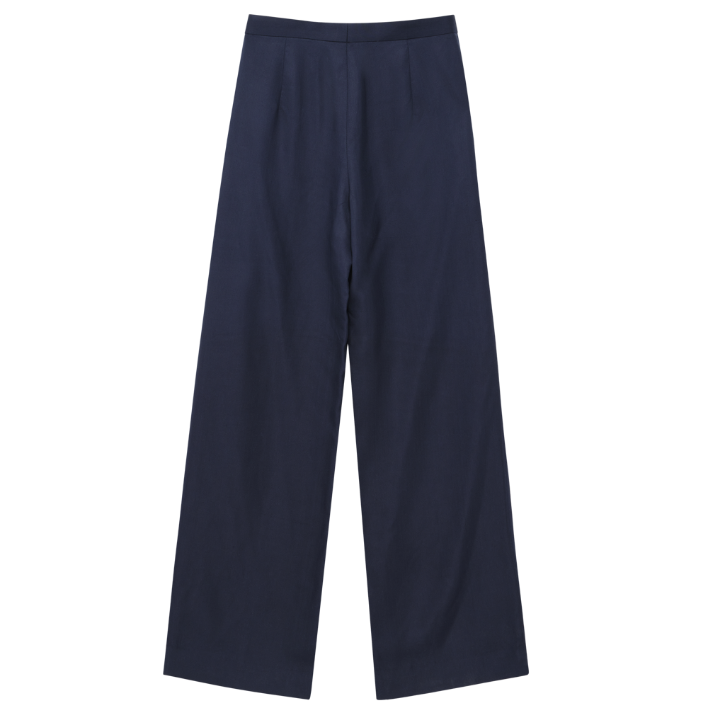 Sofia Trouser - Navy Dupioni