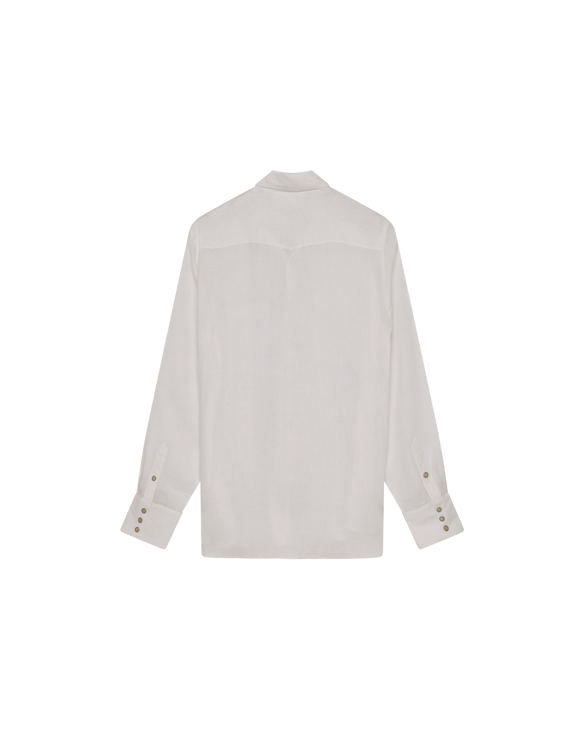 Western Shirt - White Linen Canvas