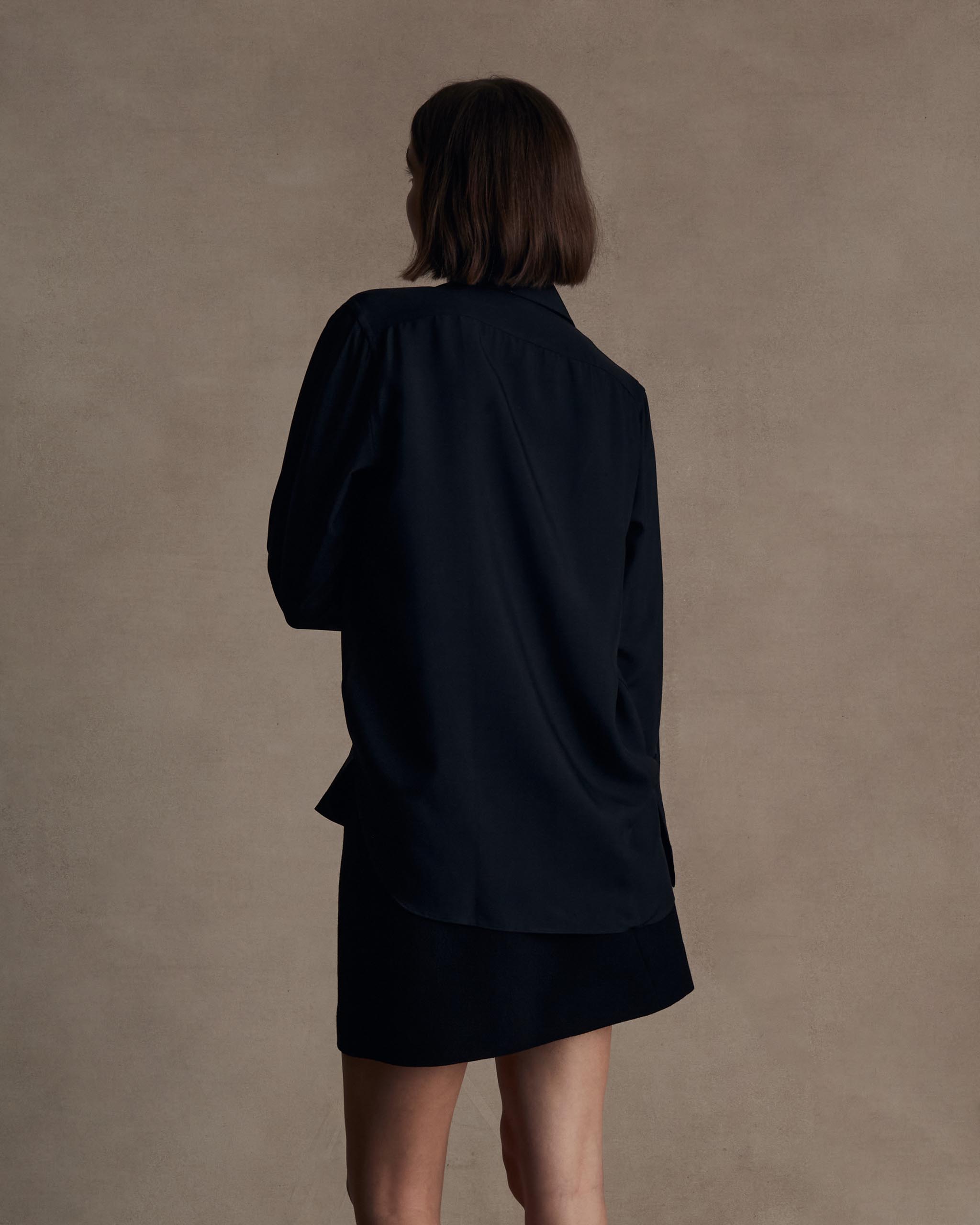 Black Silk Classic Shirt