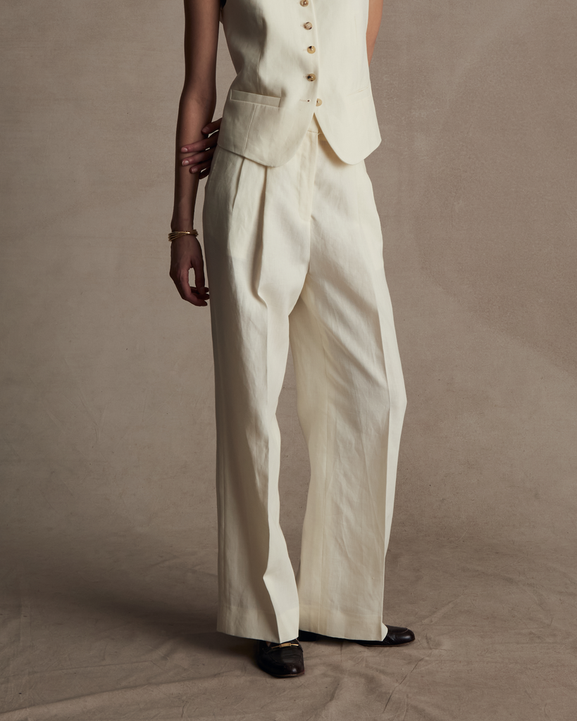 Off White Linen Perriand Trousers