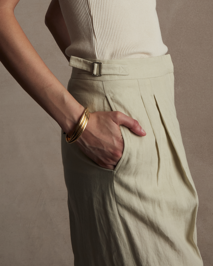 Beige Linen Perriand Trousers