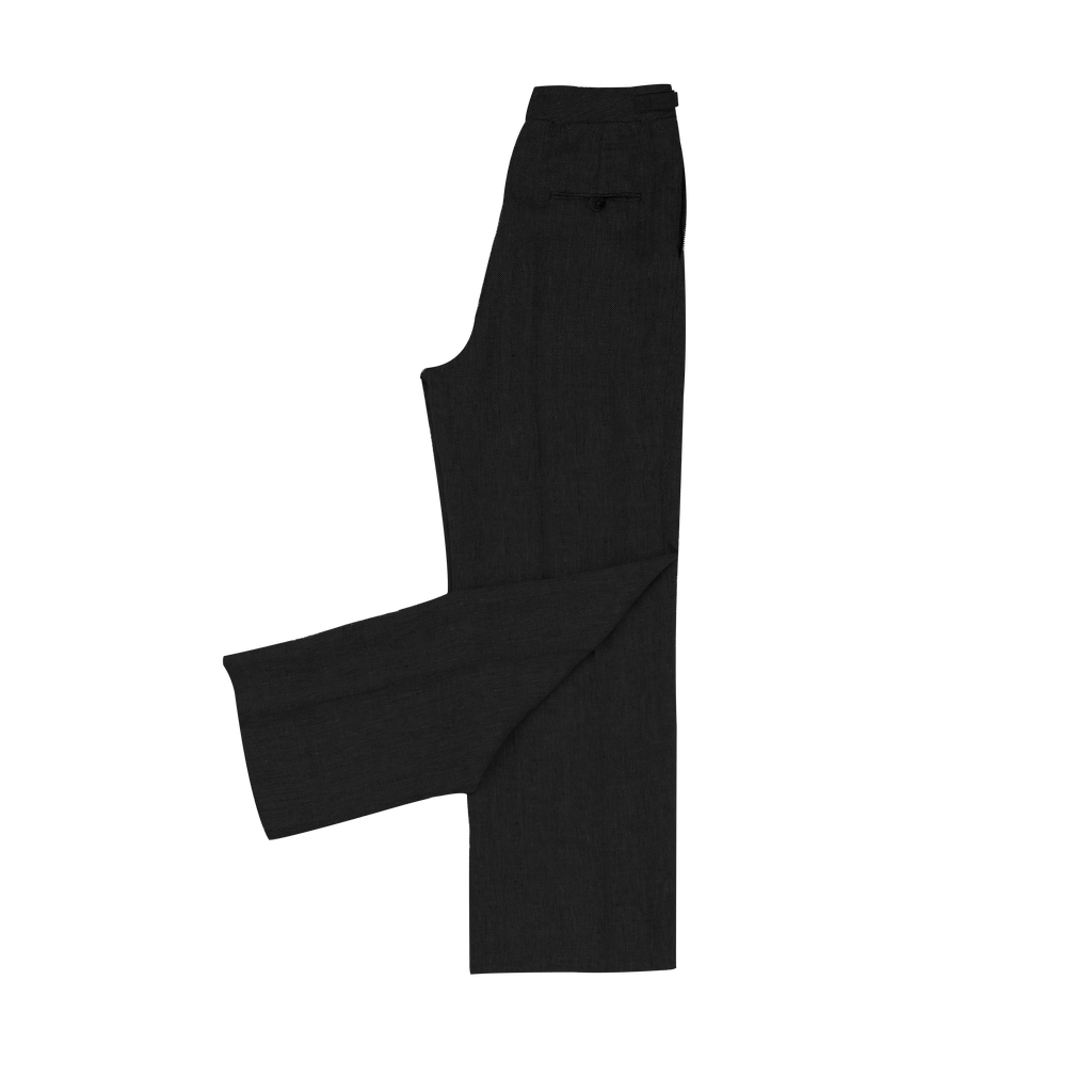 Black Herringbone Perriand Trousers