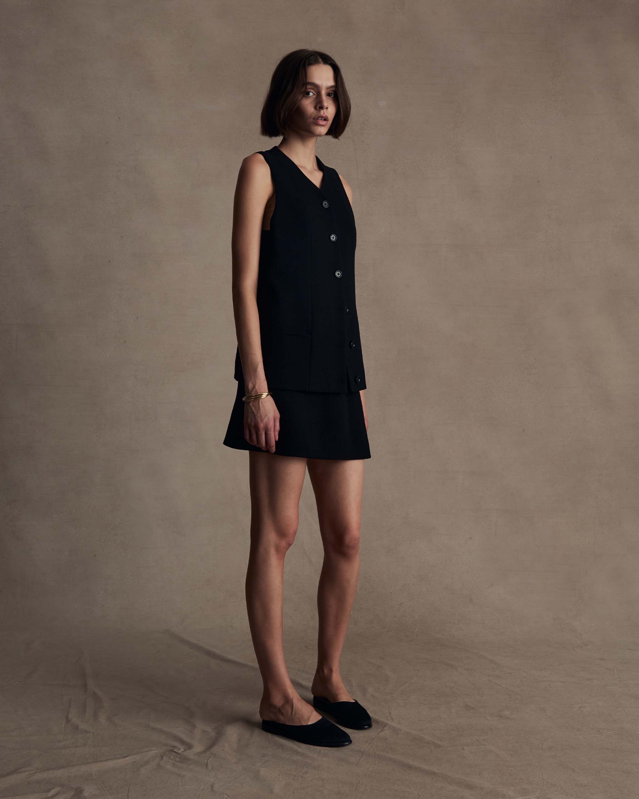 Black Crepe Gabrielle Top