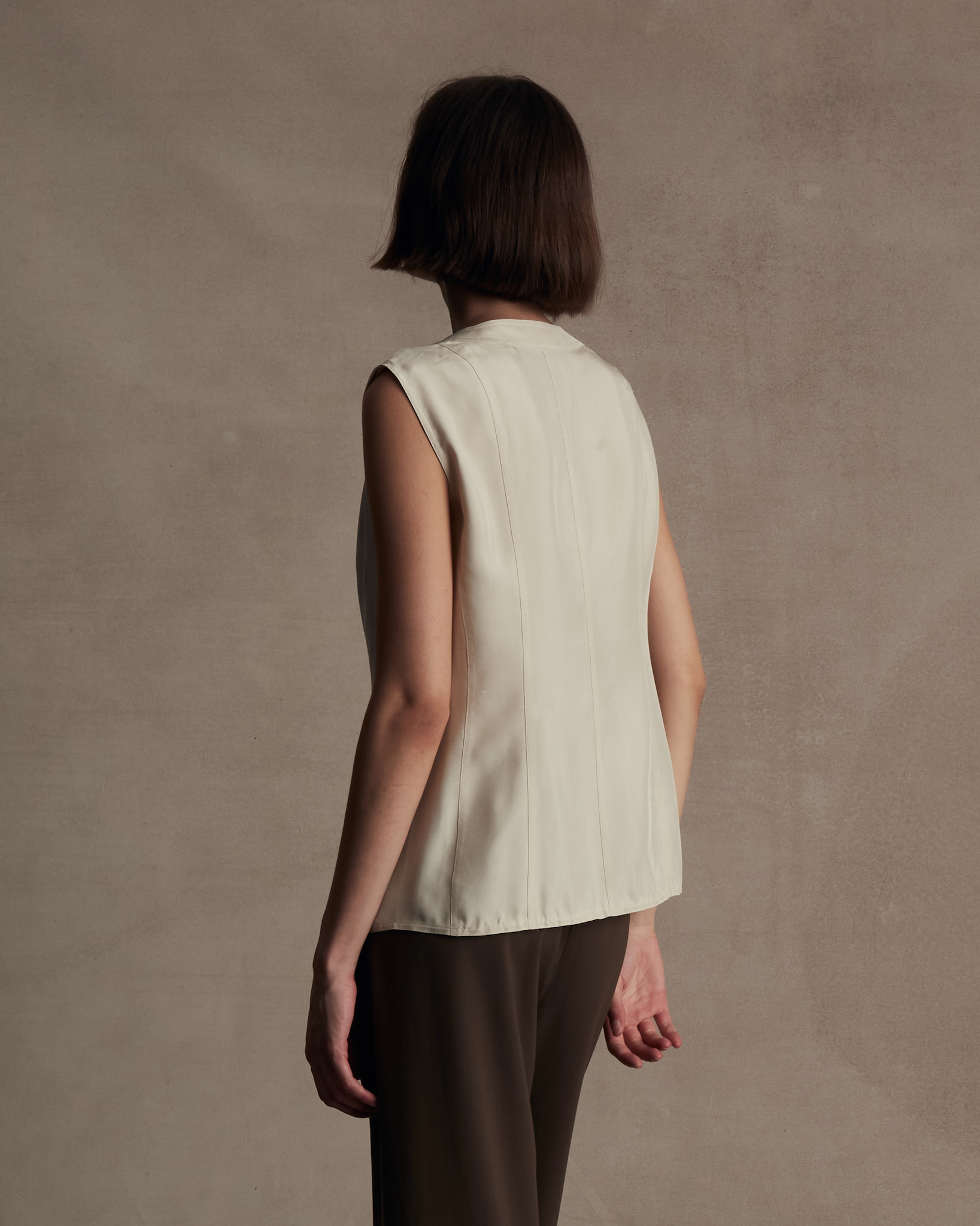 Beige Silk Bodice Top | P Johnson