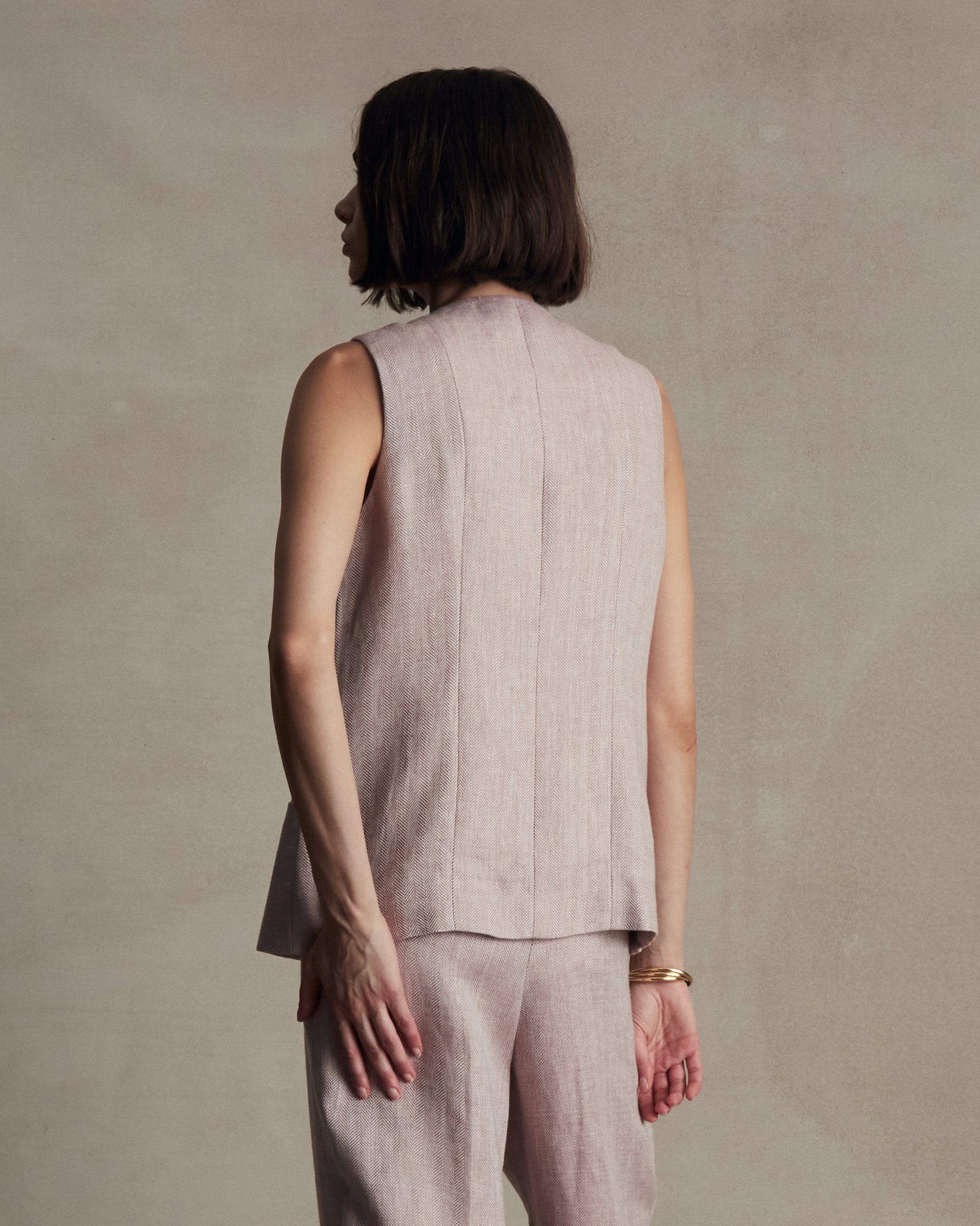 Blush Herringbone Gabrielle Top