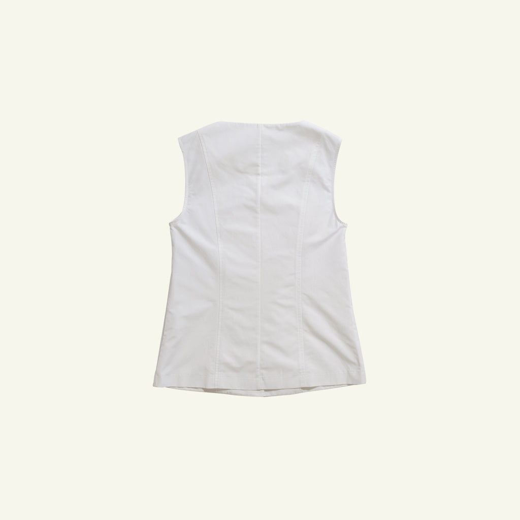 Kahla Vest - White Silk Cotton