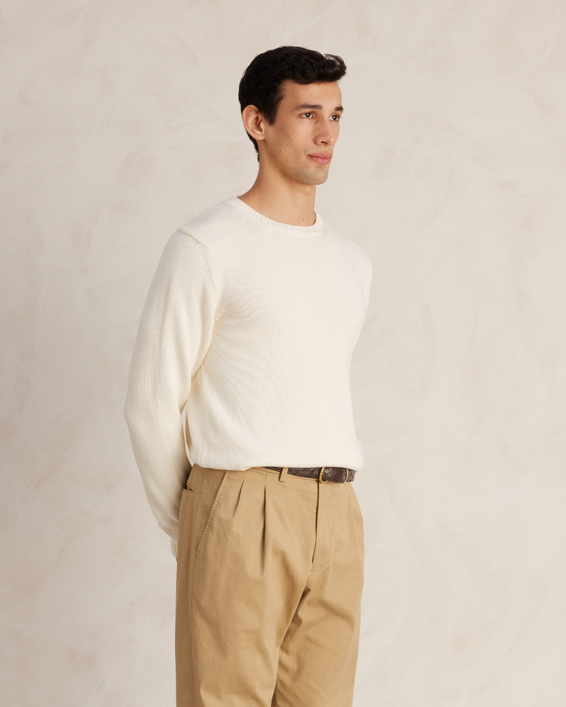 Off White Cotton Fisherman s Sweater P Johnson