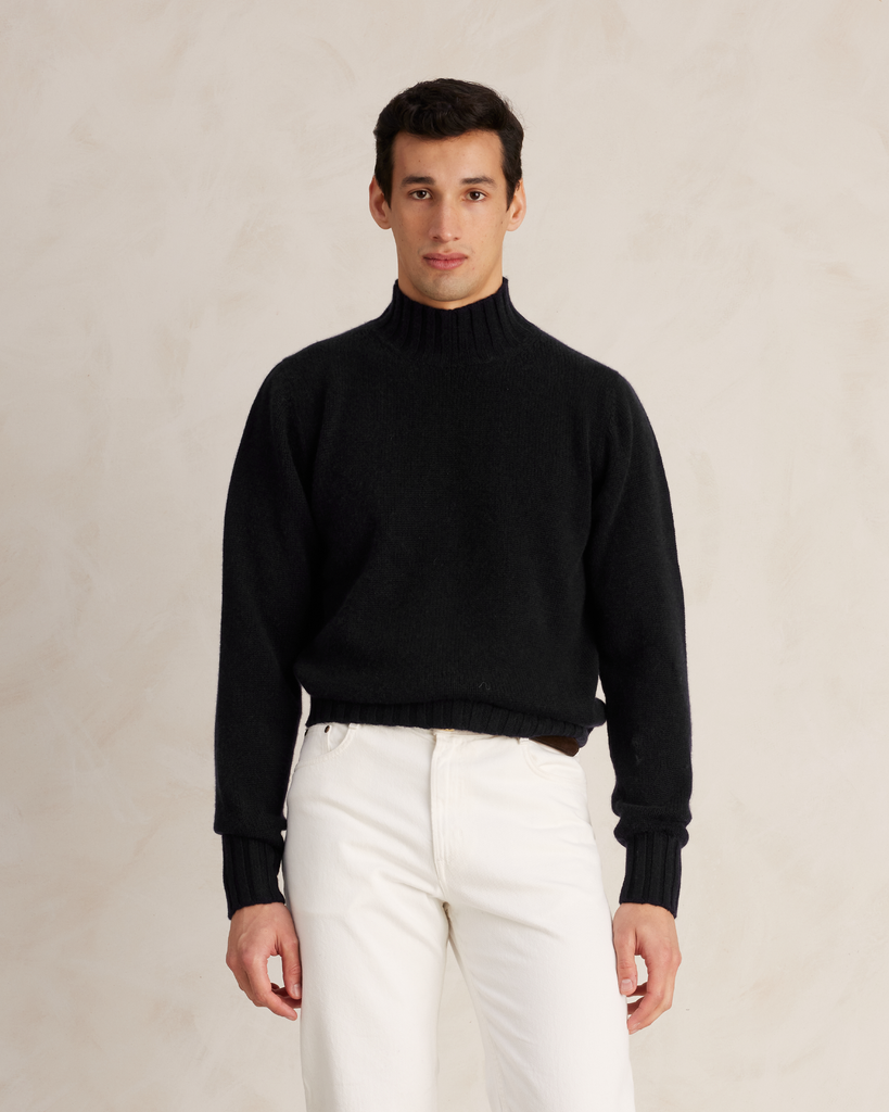 Black Cashmere Alpine Sweater